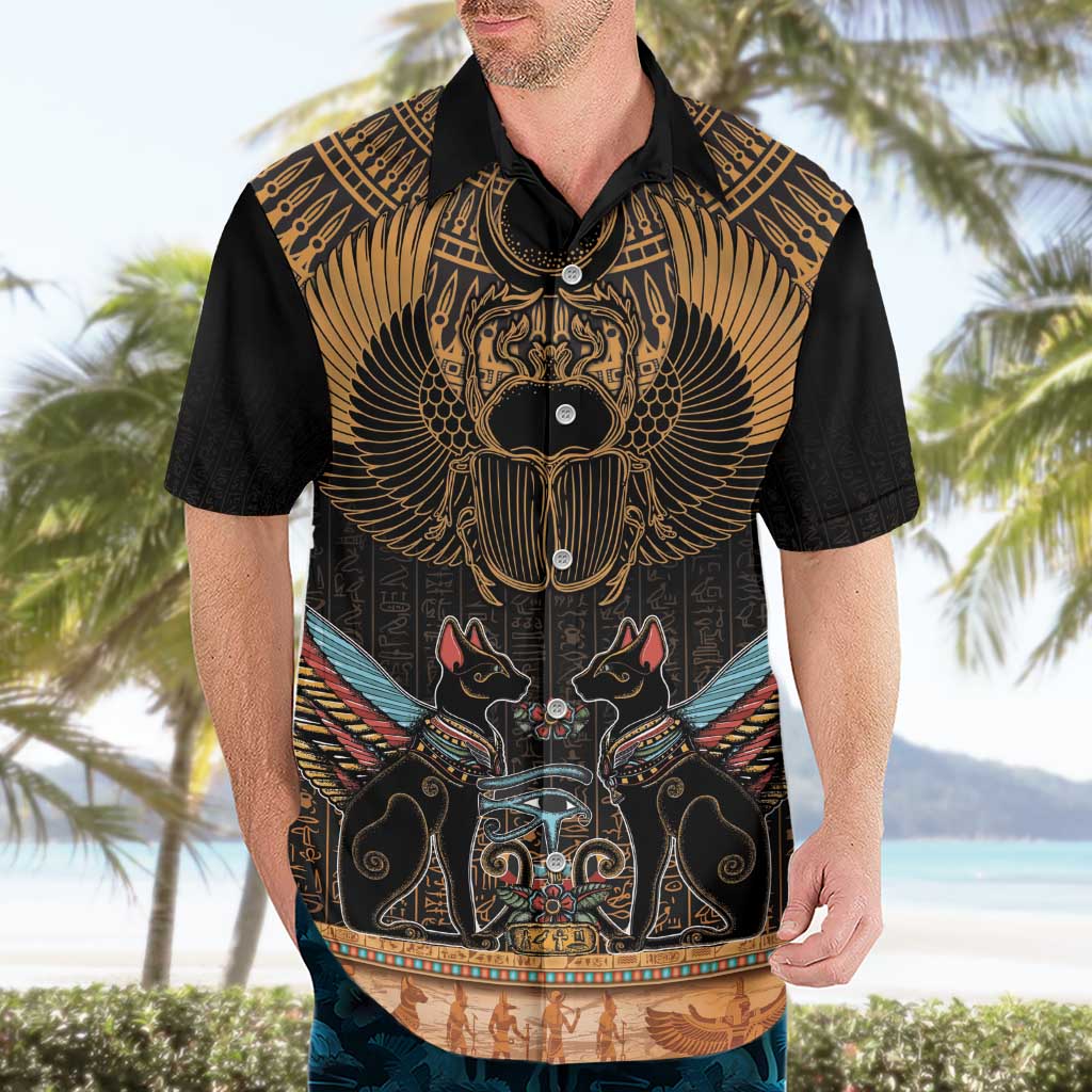 The Scarab Beetle Hawaiian Shirt Egyptian Hieroglyphs Alphabet