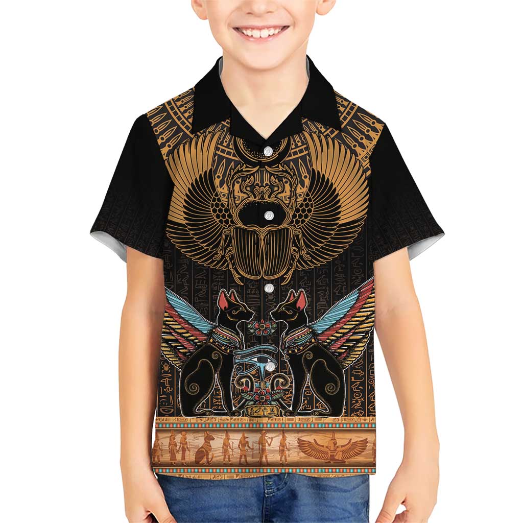 The Scarab Beetle Hawaiian Shirt Egyptian Hieroglyphs Alphabet