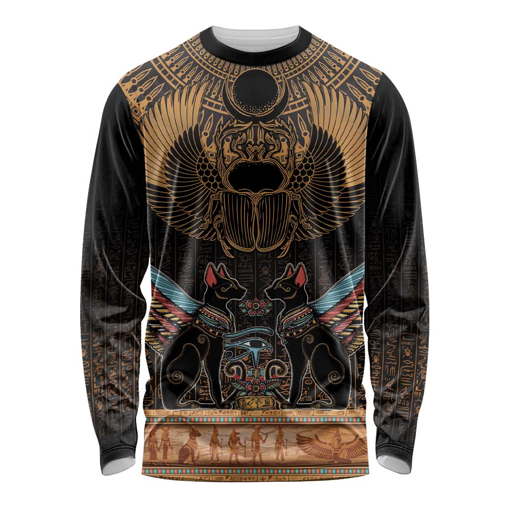 The Scarab Beetle Long Sleeve Shirt Egyptian Hieroglyphs Alphabet