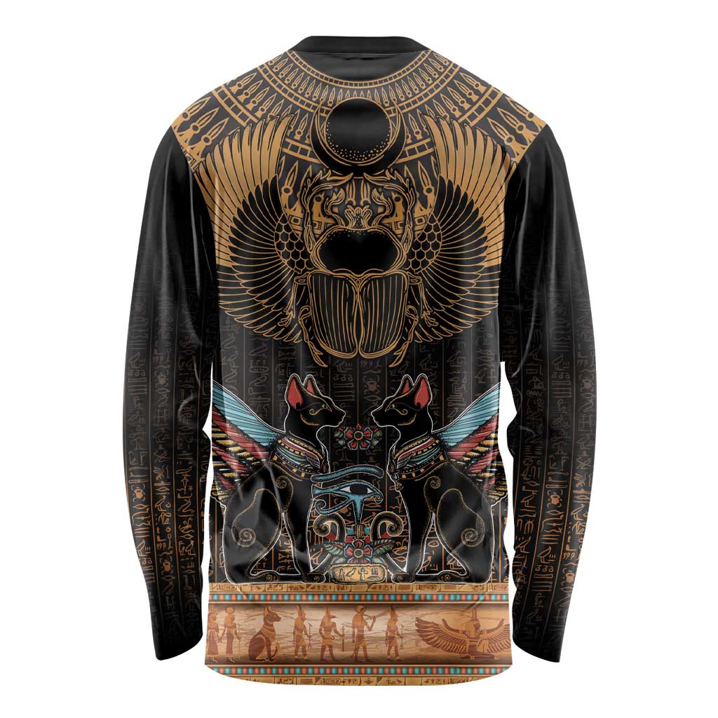 The Scarab Beetle Long Sleeve Shirt Egyptian Hieroglyphs Alphabet