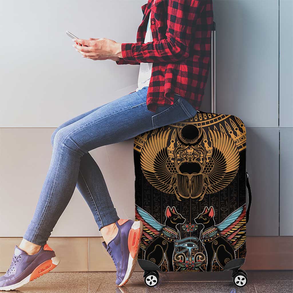 The Scarab Beetle Luggage Cover Egyptian Hieroglyphs Alphabet