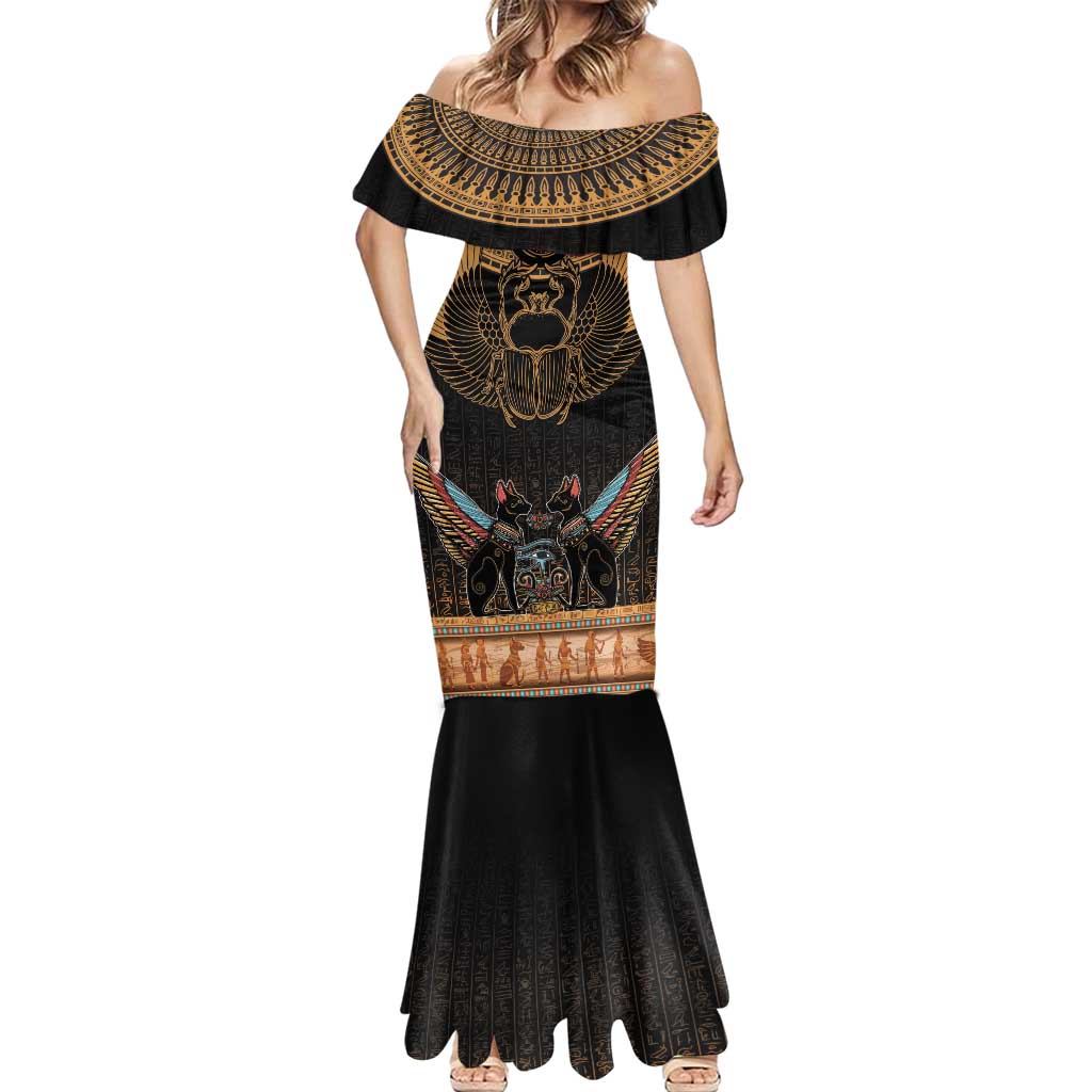 The Scarab Beetle Mermaid Dress Egyptian Hieroglyphs Alphabet