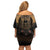 The Scarab Beetle Off Shoulder Short Dress Egyptian Hieroglyphs Alphabet