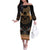The Scarab Beetle Off The Shoulder Long Sleeve Dress Egyptian Hieroglyphs Alphabet
