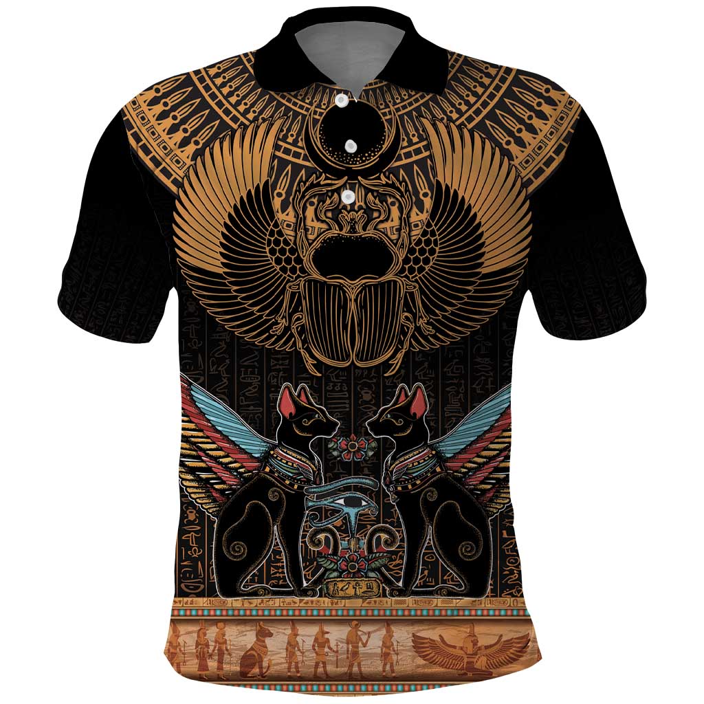The Scarab Beetle Polo Shirt Egyptian Hieroglyphs Alphabet