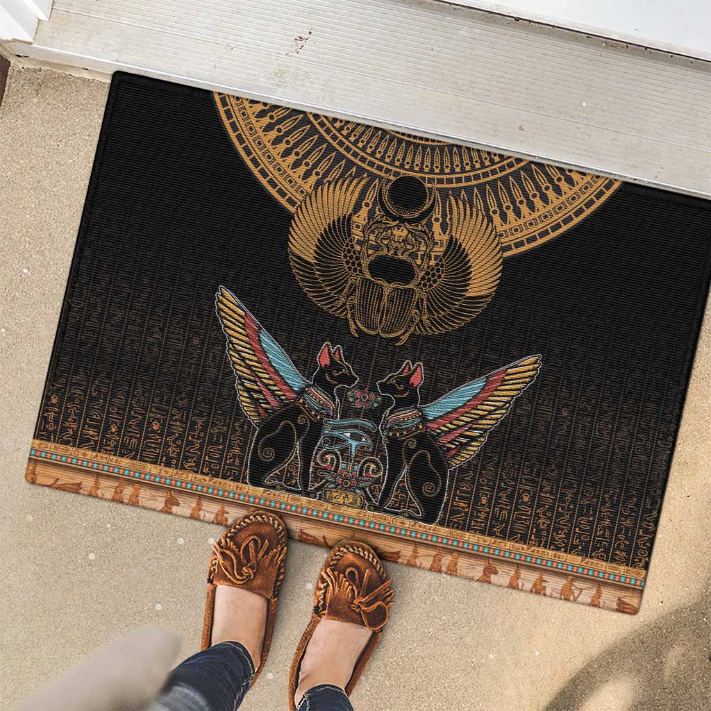 The Scarab Beetle Rubber Doormat Egyptian Hieroglyphs Alphabet