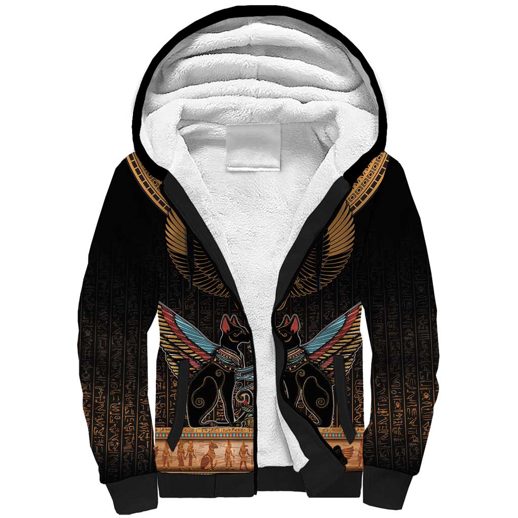 The Scarab Beetle Sherpa Hoodie Egyptian Hieroglyphs Alphabet