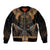 The Scarab Beetle Sleeve Zip Bomber Jacket Egyptian Hieroglyphs Alphabet