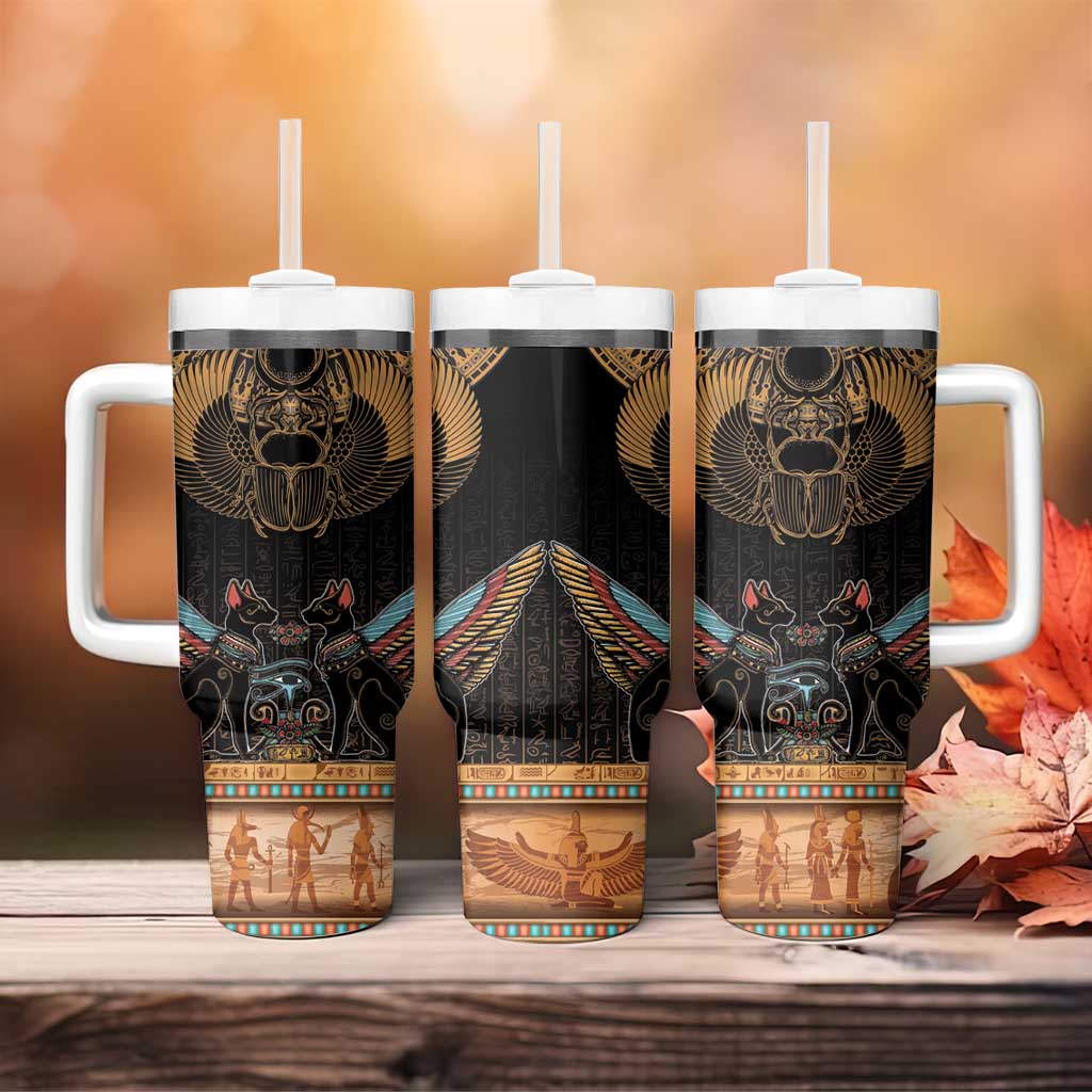 The Scarab Beetle Tumbler With Handle Egyptian Hieroglyphs Alphabet