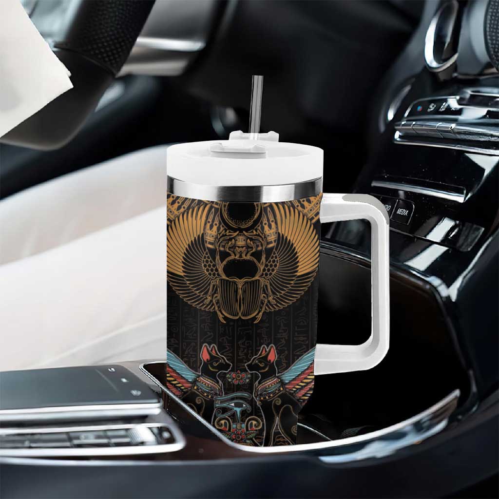 The Scarab Beetle Tumbler With Handle Egyptian Hieroglyphs Alphabet