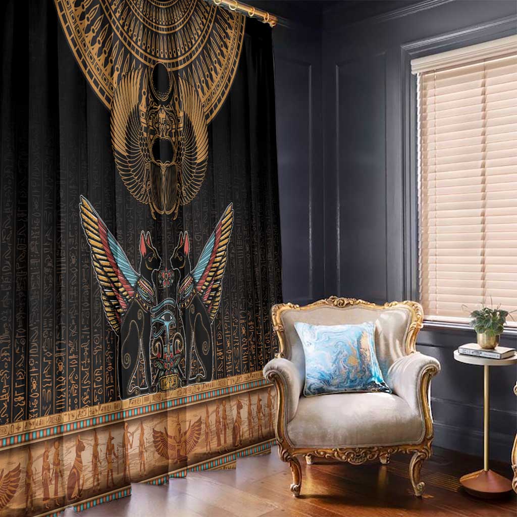 The Scarab Beetle Window Curtain Egyptian Hieroglyphs Alphabet