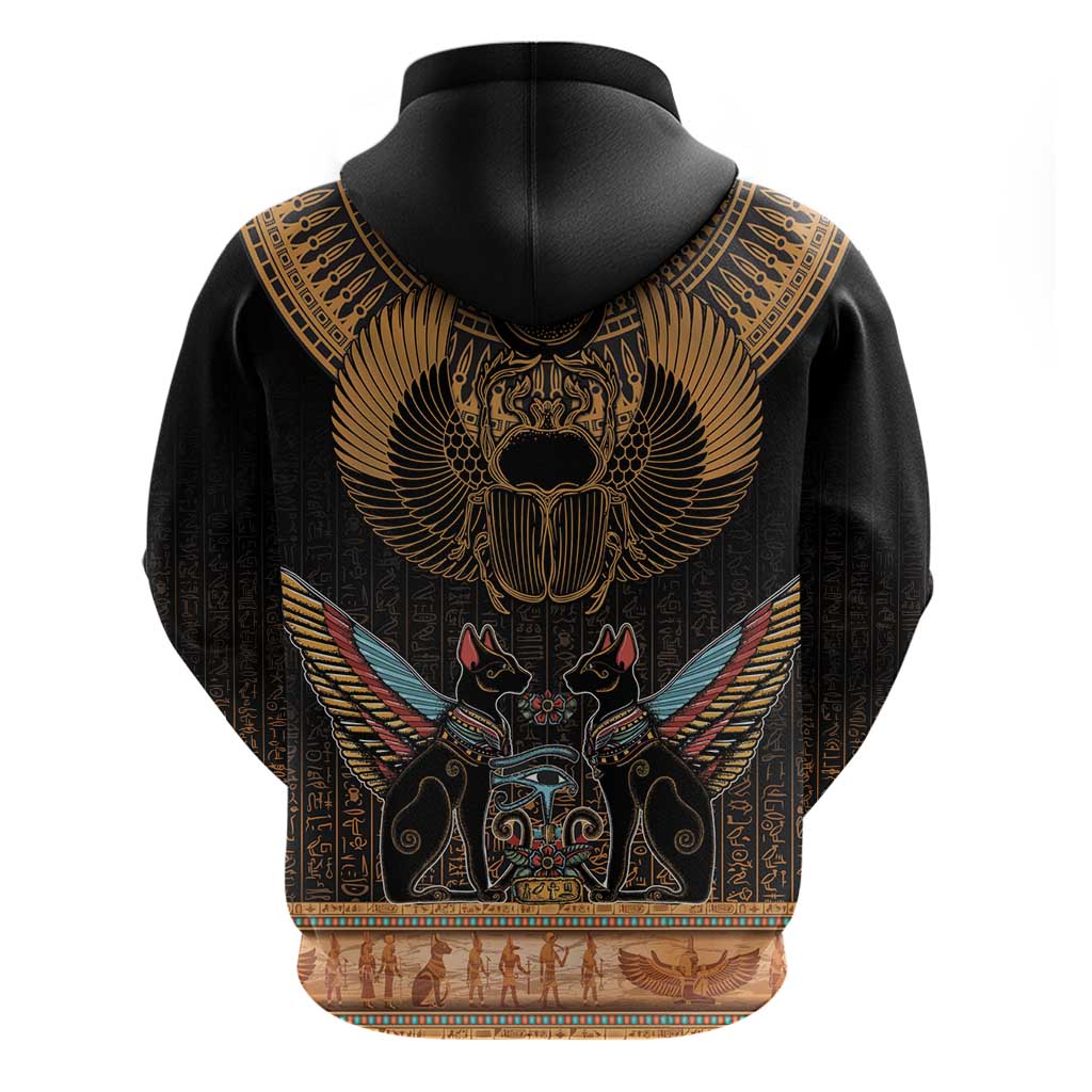 The Scarab Beetle Zip Hoodie Egyptian Hieroglyphs Alphabet