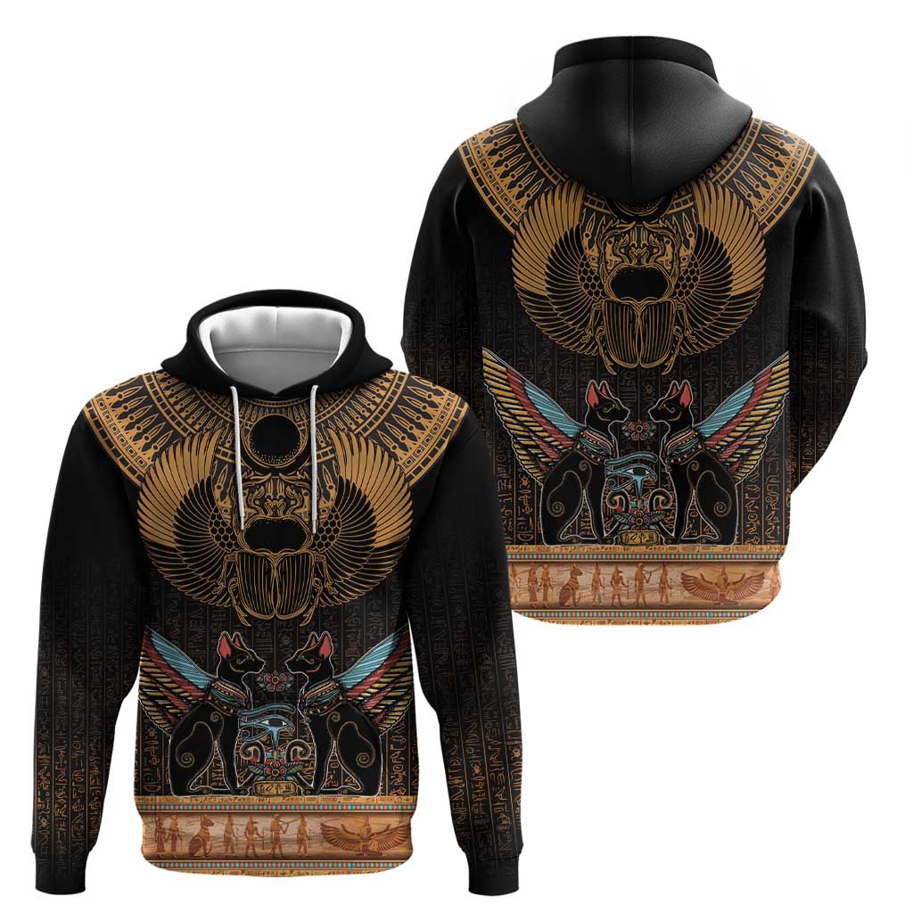 The Scarab Beetle Zip Hoodie Egyptian Hieroglyphs Alphabet