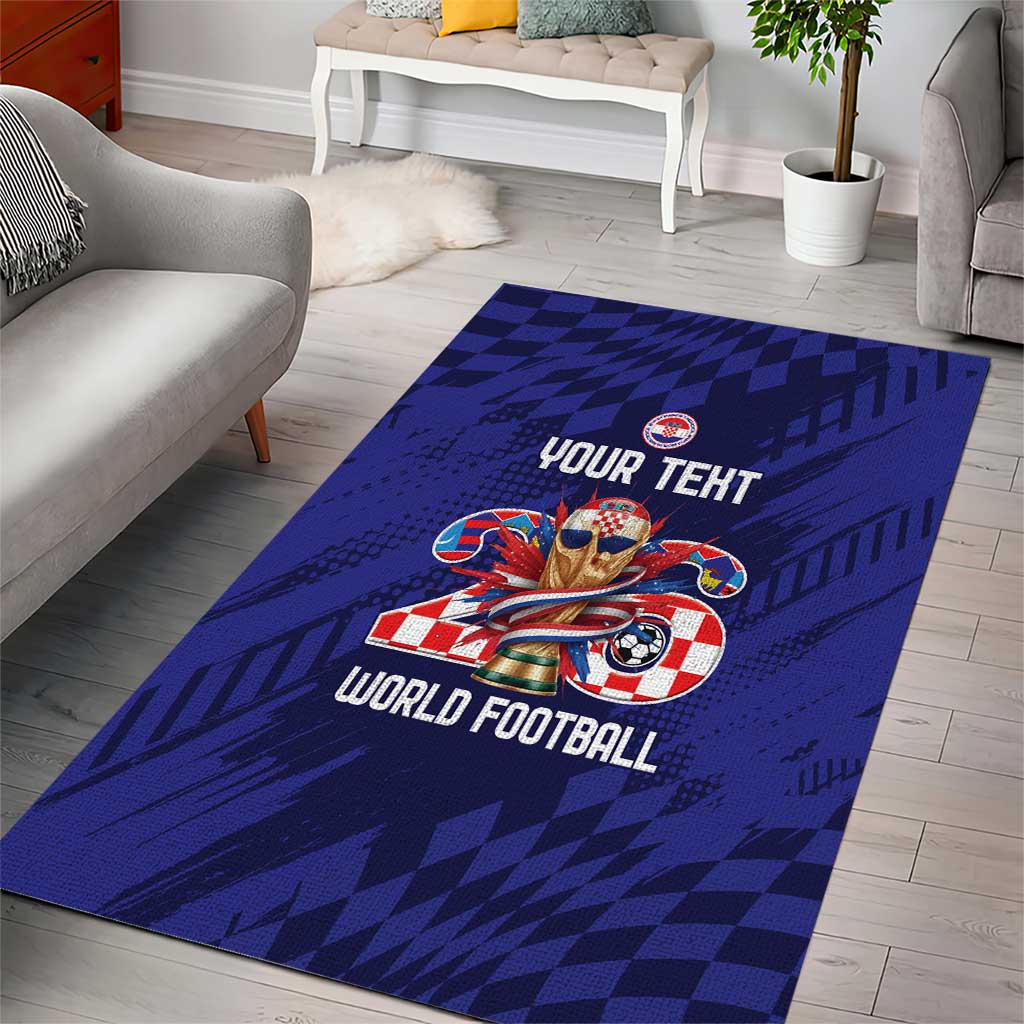 World Football Croatia 2026 Personalized Area Rug Mala Zemlja Veliki Snovi