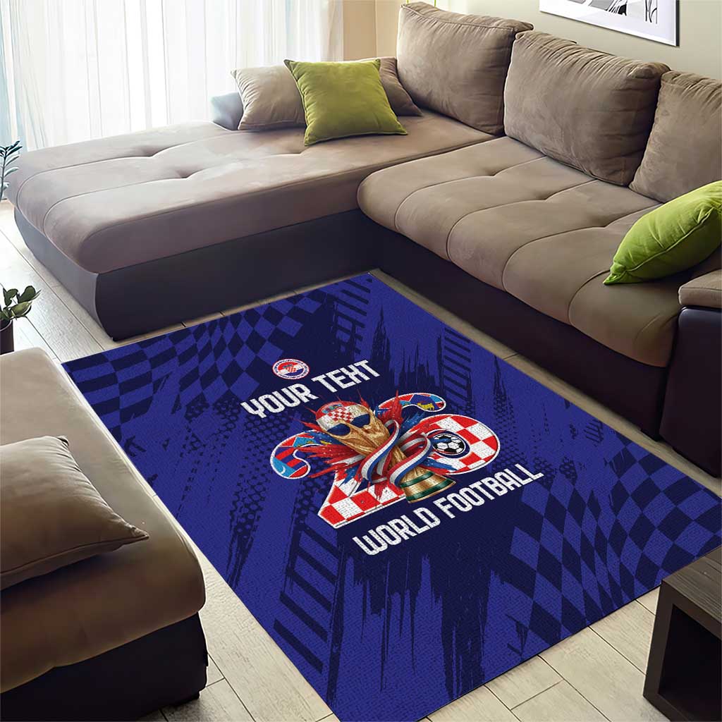 World Football Croatia 2026 Personalized Area Rug Mala Zemlja Veliki Snovi