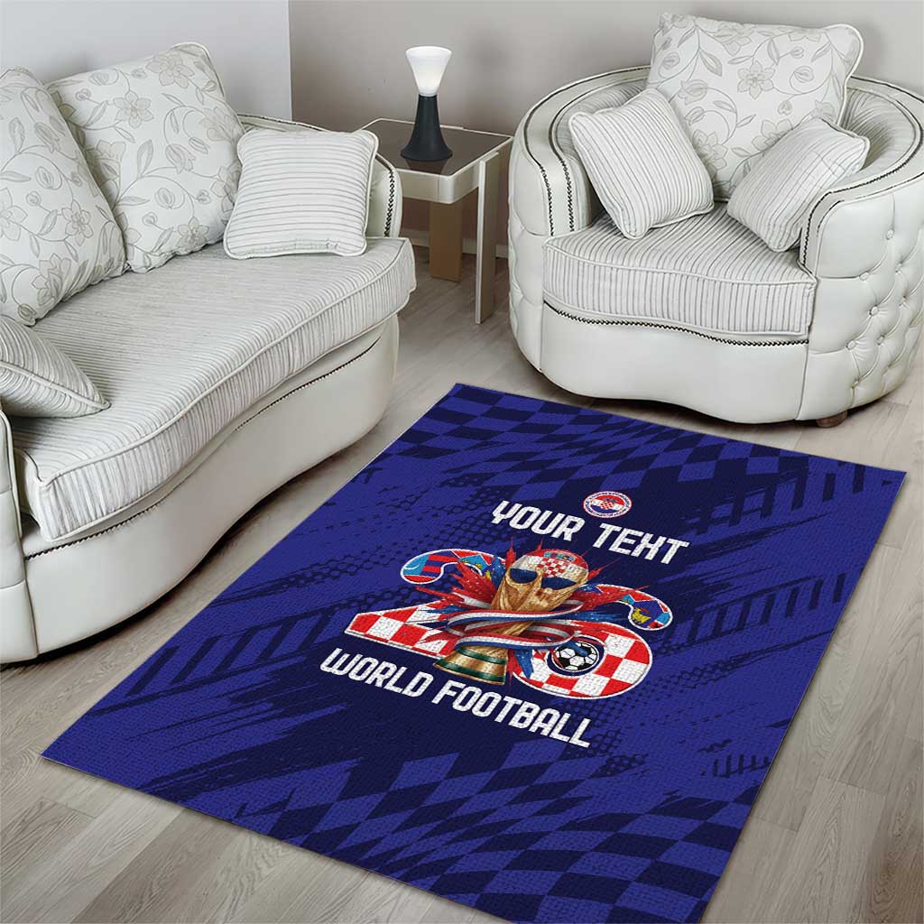 World Football Croatia 2026 Personalized Area Rug Mala Zemlja Veliki Snovi