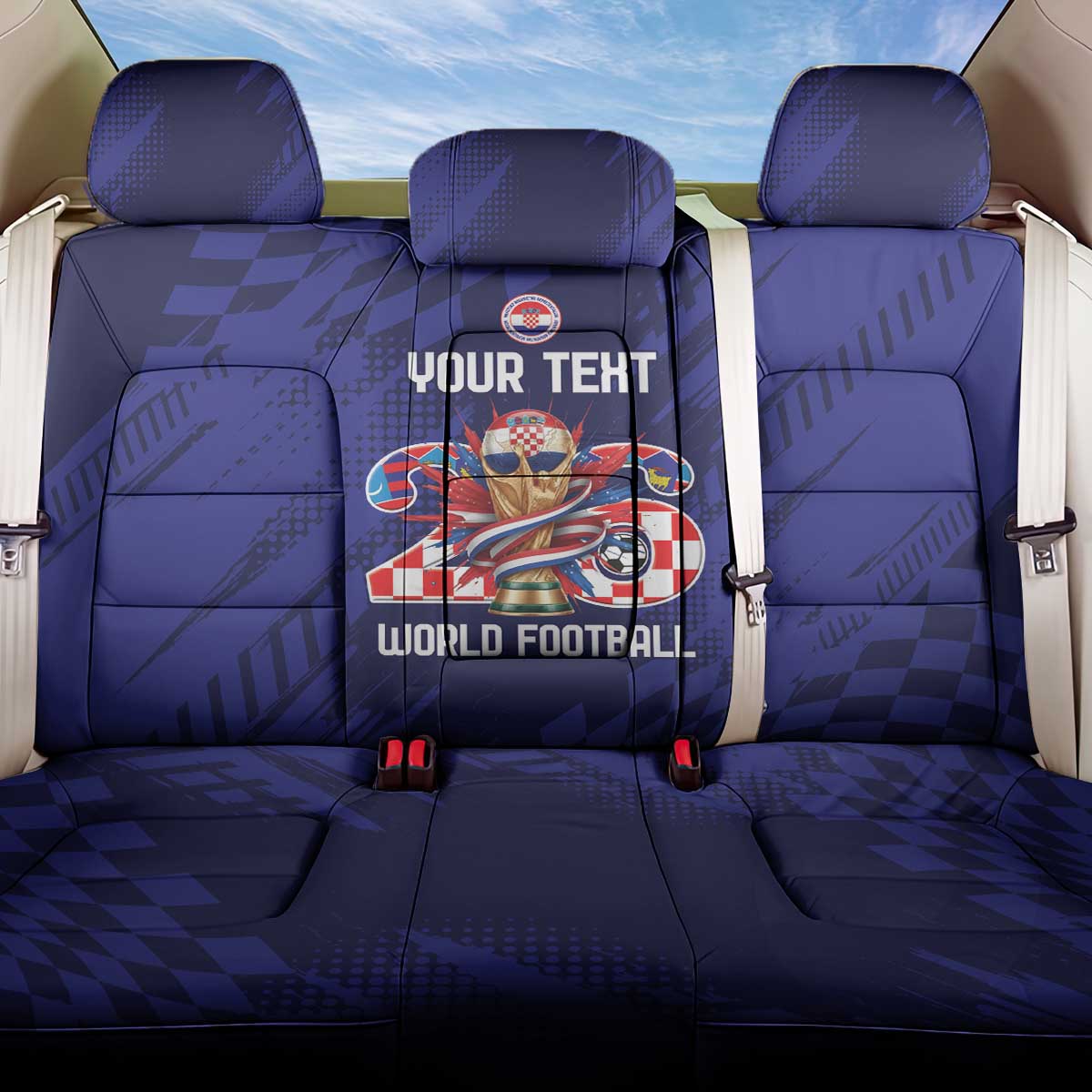 World Football Croatia 2026 Personalized Back Car Seat Cover Mala Zemlja Veliki Snovi