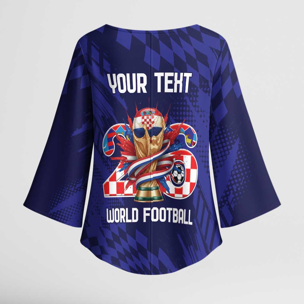 World Football Croatia 2026 Personalized Kimono Sleeve Blouse Mala Zemlja Veliki Snovi