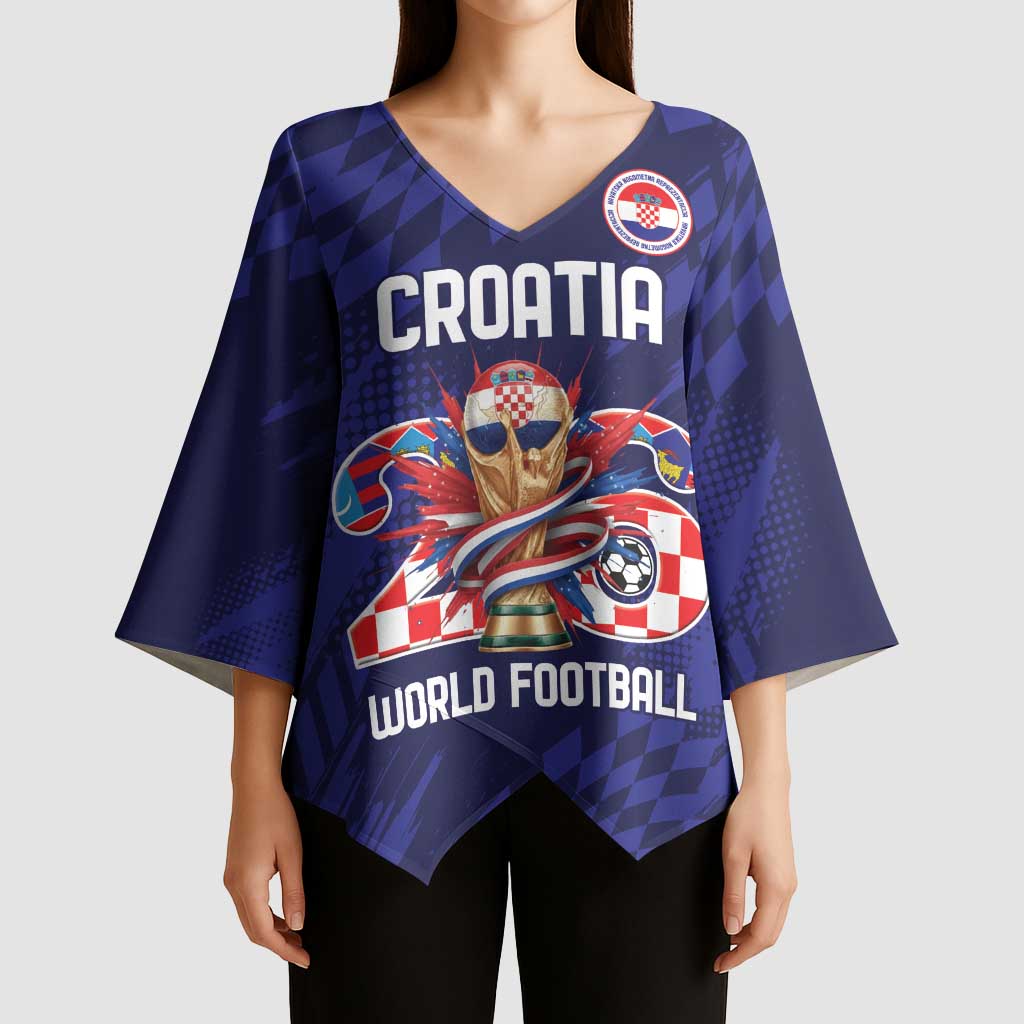 World Football Croatia 2026 Personalized Kimono Sleeve Blouse Mala Zemlja Veliki Snovi