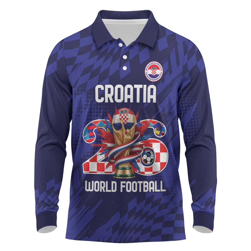 World Football Croatia 2026 Personalized Long Sleeve Polo Shirt Mala Zemlja Veliki Snovi