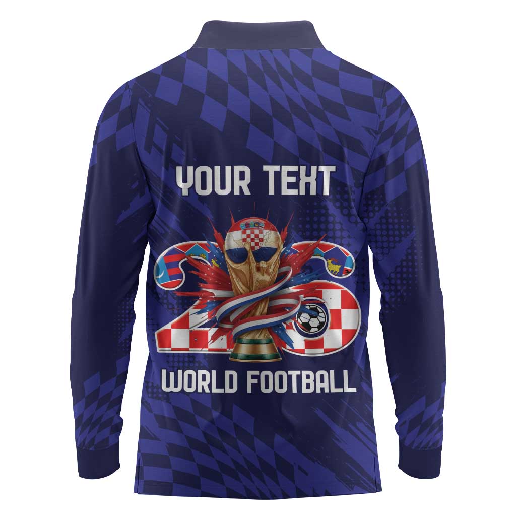 World Football Croatia 2026 Personalized Long Sleeve Polo Shirt Mala Zemlja Veliki Snovi