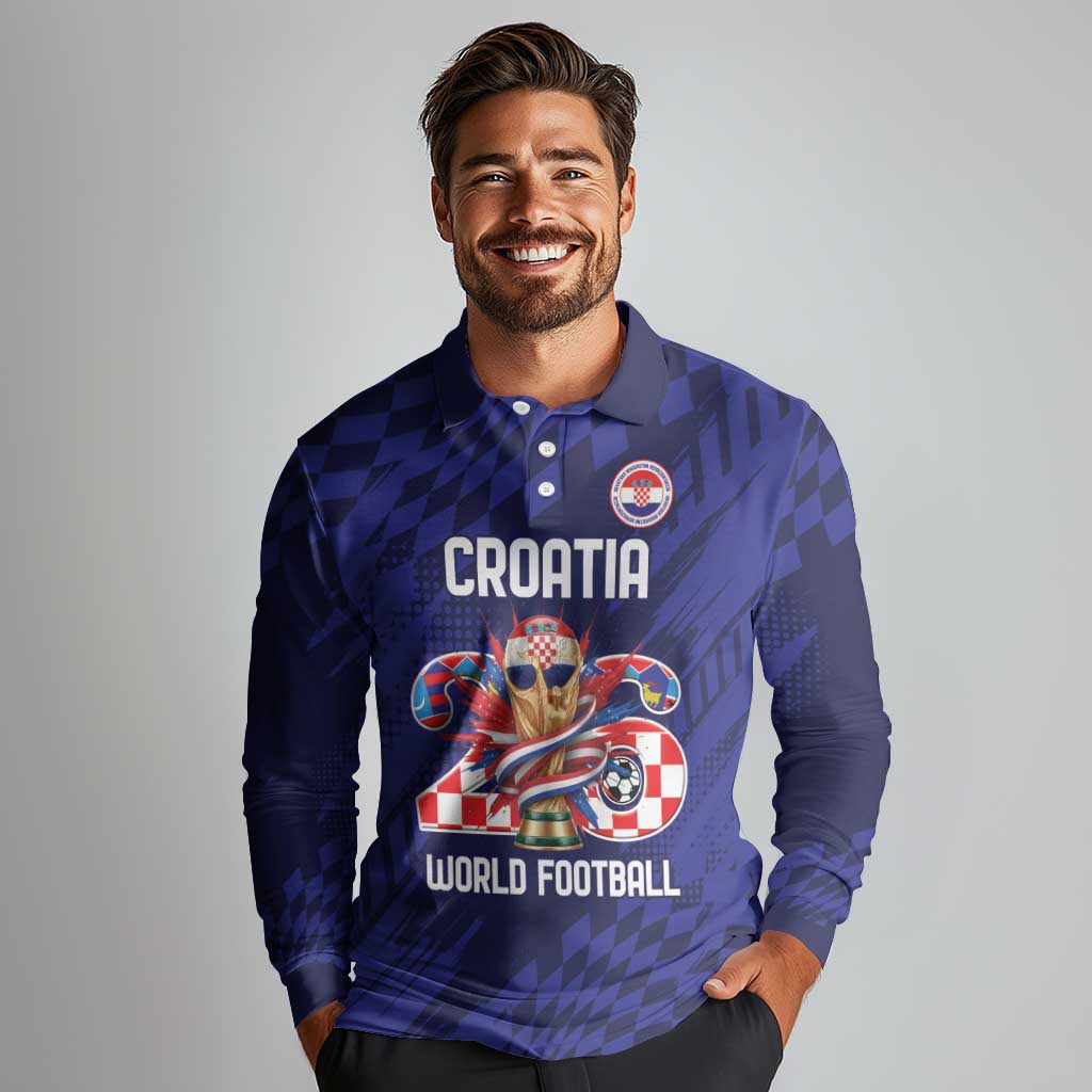 World Football Croatia 2026 Personalized Long Sleeve Polo Shirt Mala Zemlja Veliki Snovi