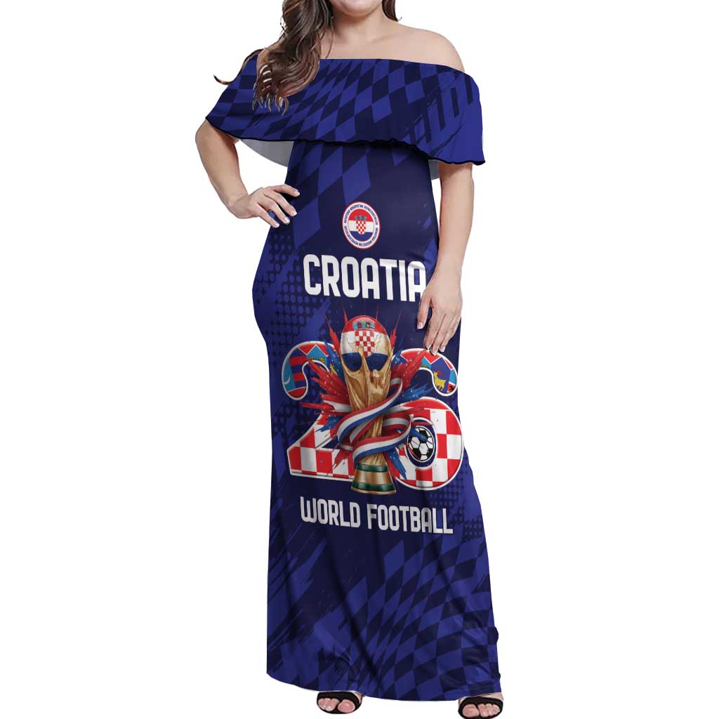 World Football Croatia 2026 Personalized Off Shoulder Maxi Dress Mala Zemlja Veliki Snovi