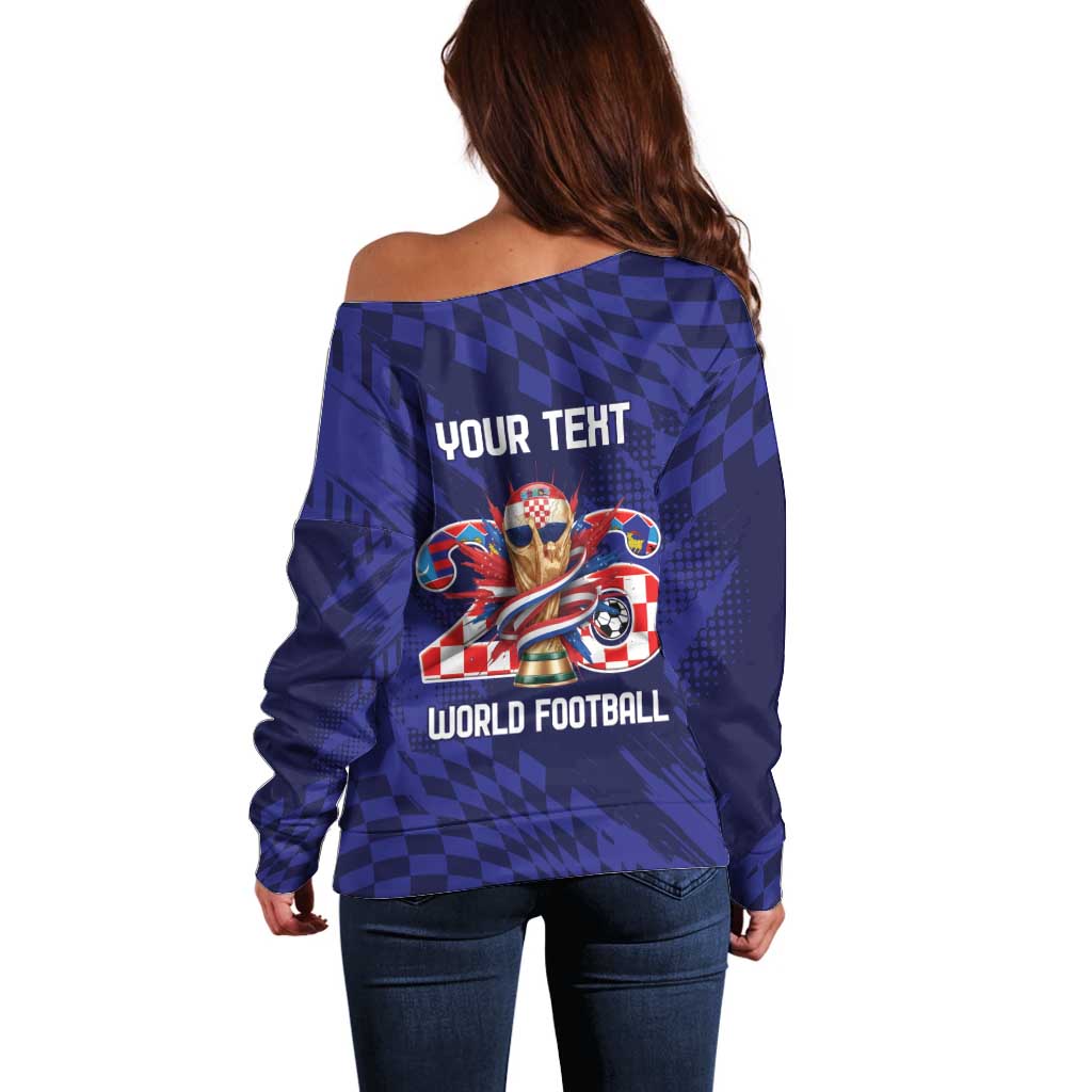 World Football Croatia 2026 Personalized Off Shoulder Sweater Mala Zemlja Veliki Snovi