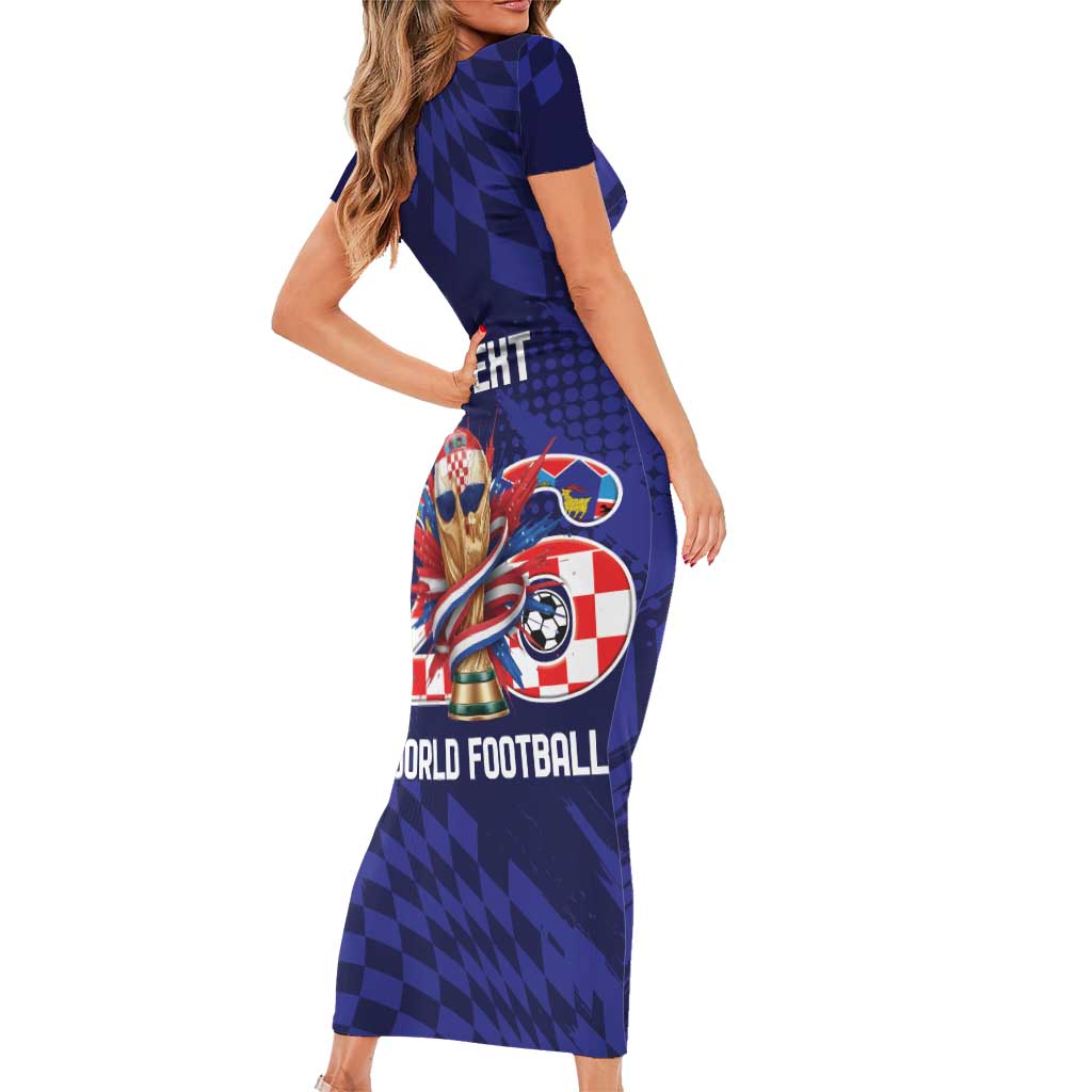 World Football Croatia 2026 Personalized Short Sleeve Bodycon Dress Mala Zemlja Veliki Snovi