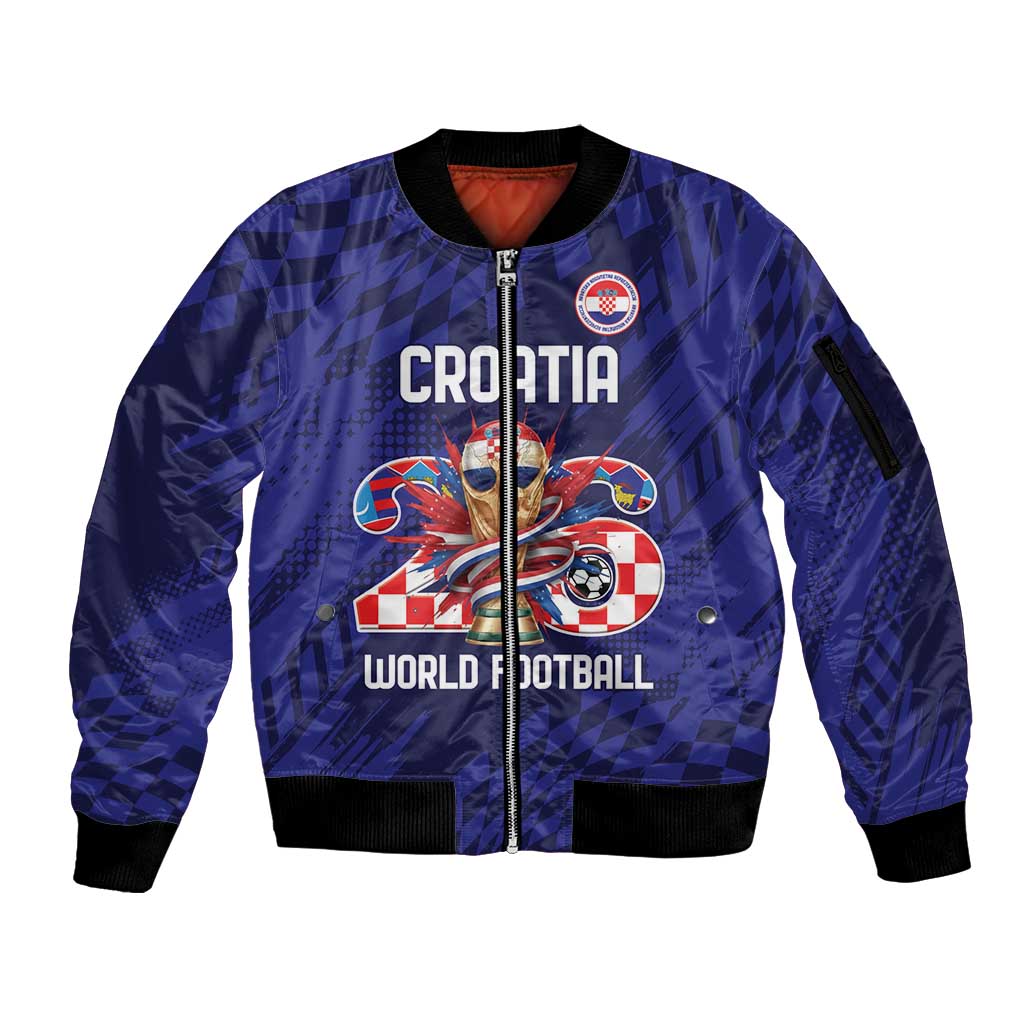 World Football Croatia 2026 Personalized Sleeve Zip Bomber Jacket Mala Zemlja Veliki Snovi