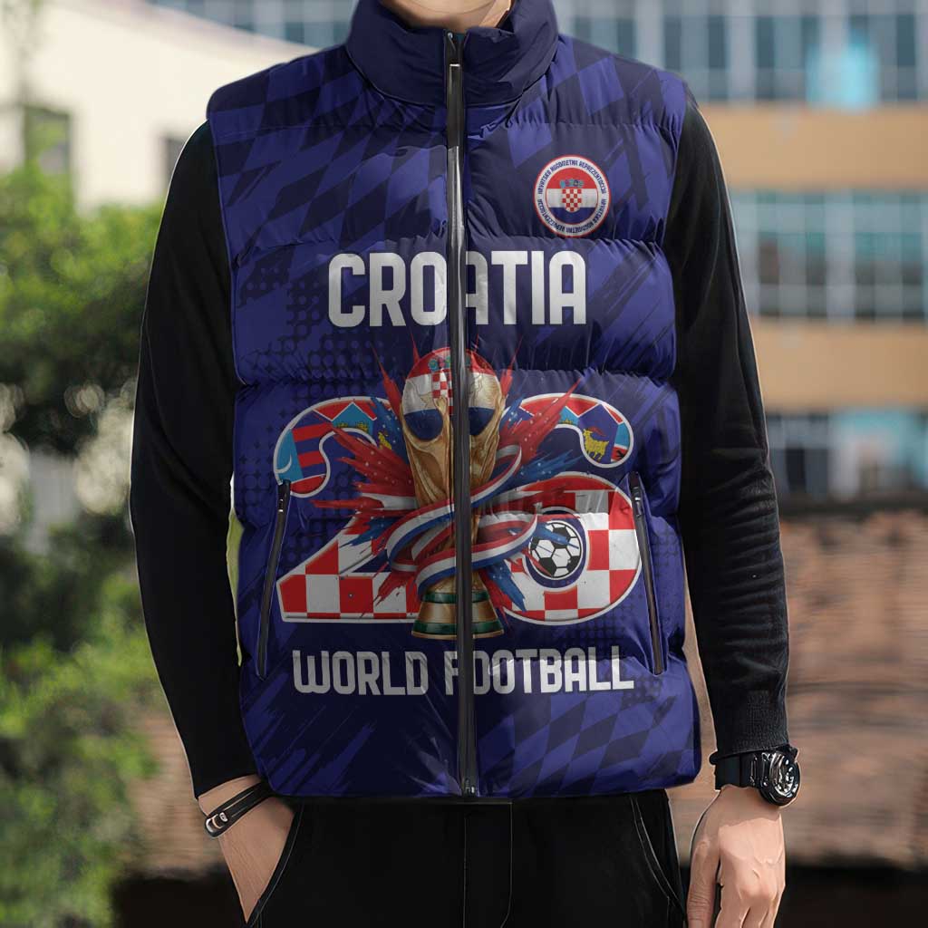World Football Croatia 2026 Personalized Sleeveless Puffer Jacket Mala Zemlja Veliki Snovi