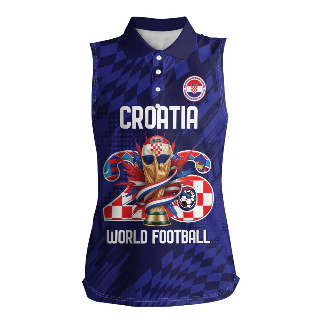 World Football Croatia 2026 Personalized Women Sleeveless Polo Shirt Mala Zemlja Veliki Snovi