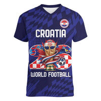 World Football Croatia 2026 Personalized Women V-Neck T-Shirt Mala Zemlja Veliki Snovi
