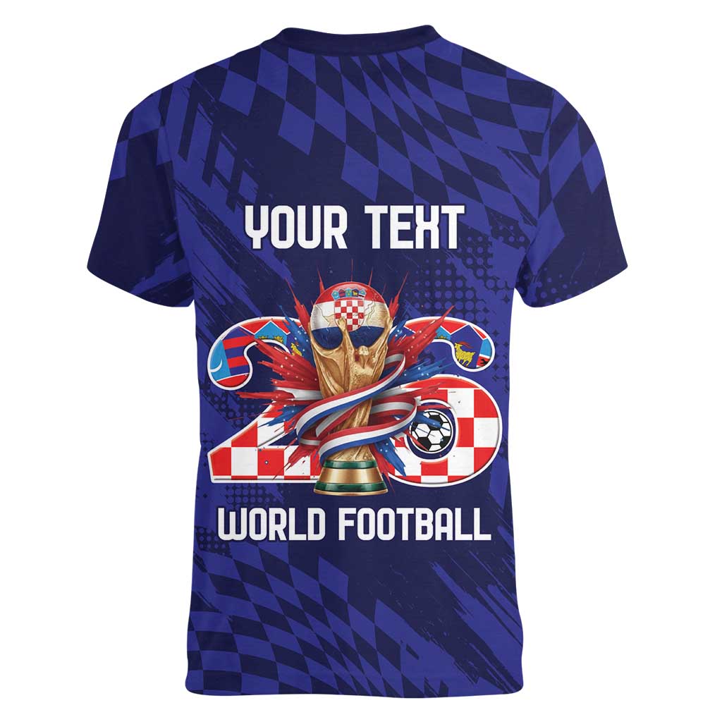 World Football Croatia 2026 Personalized Women V-Neck T-Shirt Mala Zemlja Veliki Snovi