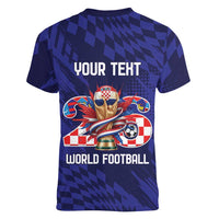 World Football Croatia 2026 Personalized Women V-Neck T-Shirt Mala Zemlja Veliki Snovi