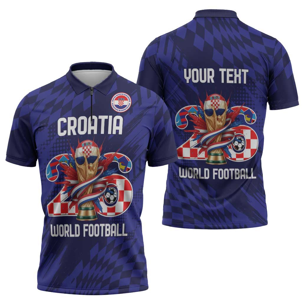 World Football Croatia 2026 Personalized Zipper Polo Shirt Mala Zemlja Veliki Snovi