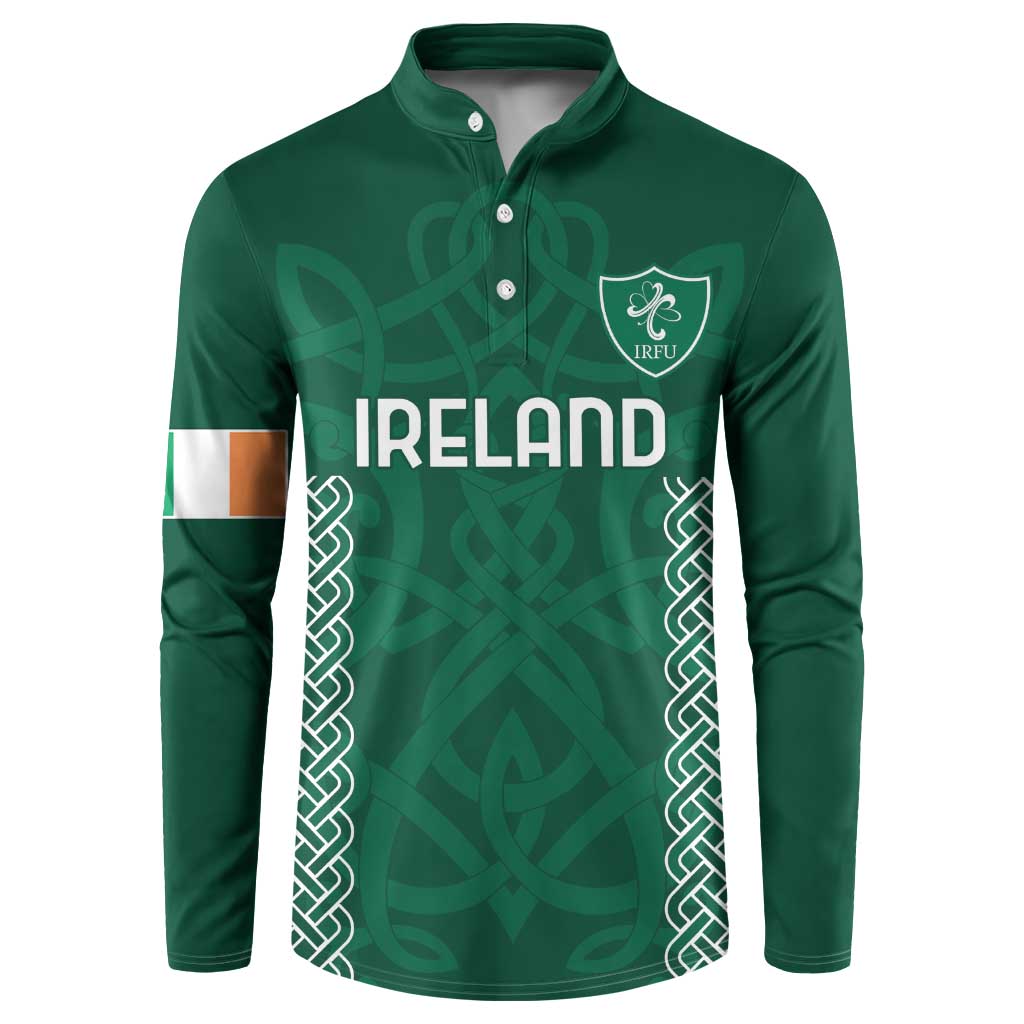 Custom Ireland Rugby Button Sweatshirt Come On Shamrock