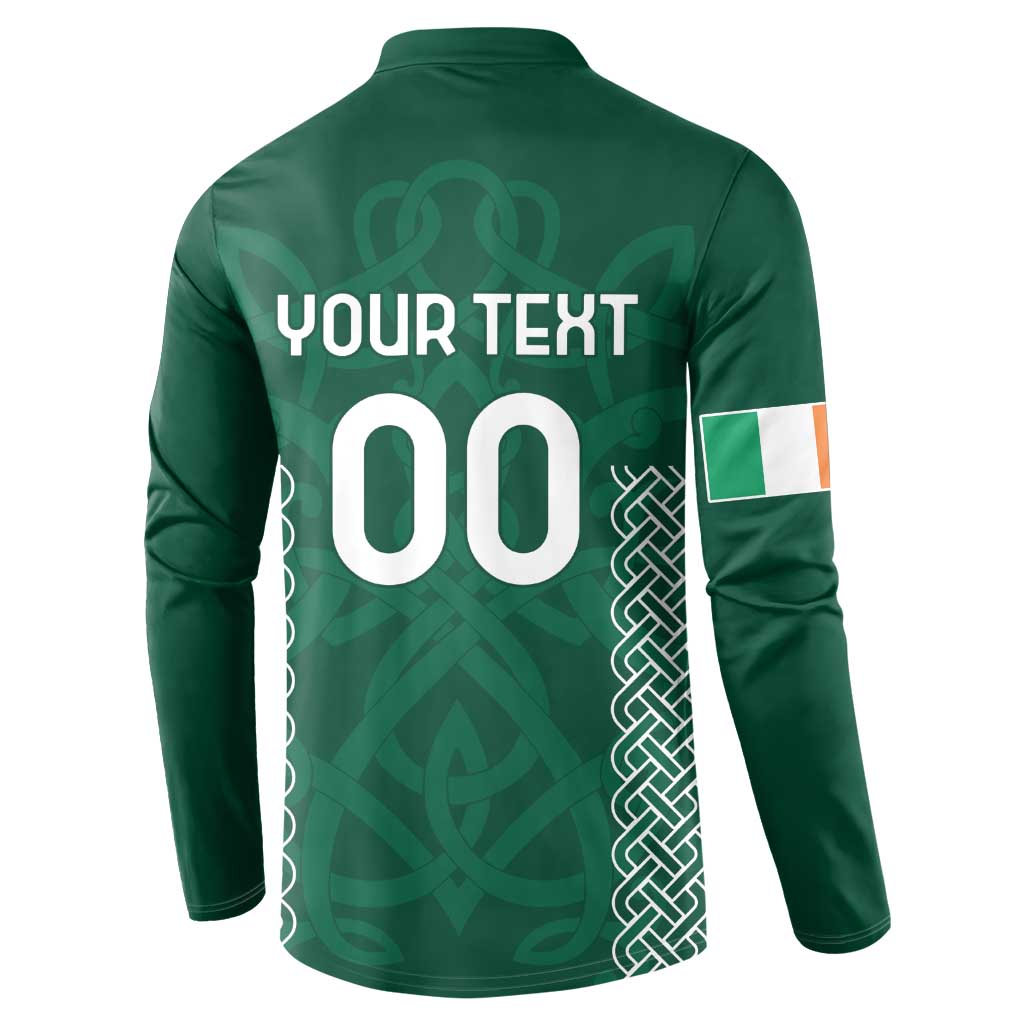 Custom Ireland Rugby Button Sweatshirt Come On Shamrock