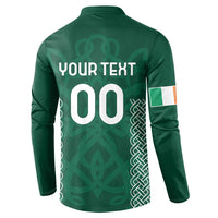 Custom Ireland Rugby Button Sweatshirt Come On Shamrock