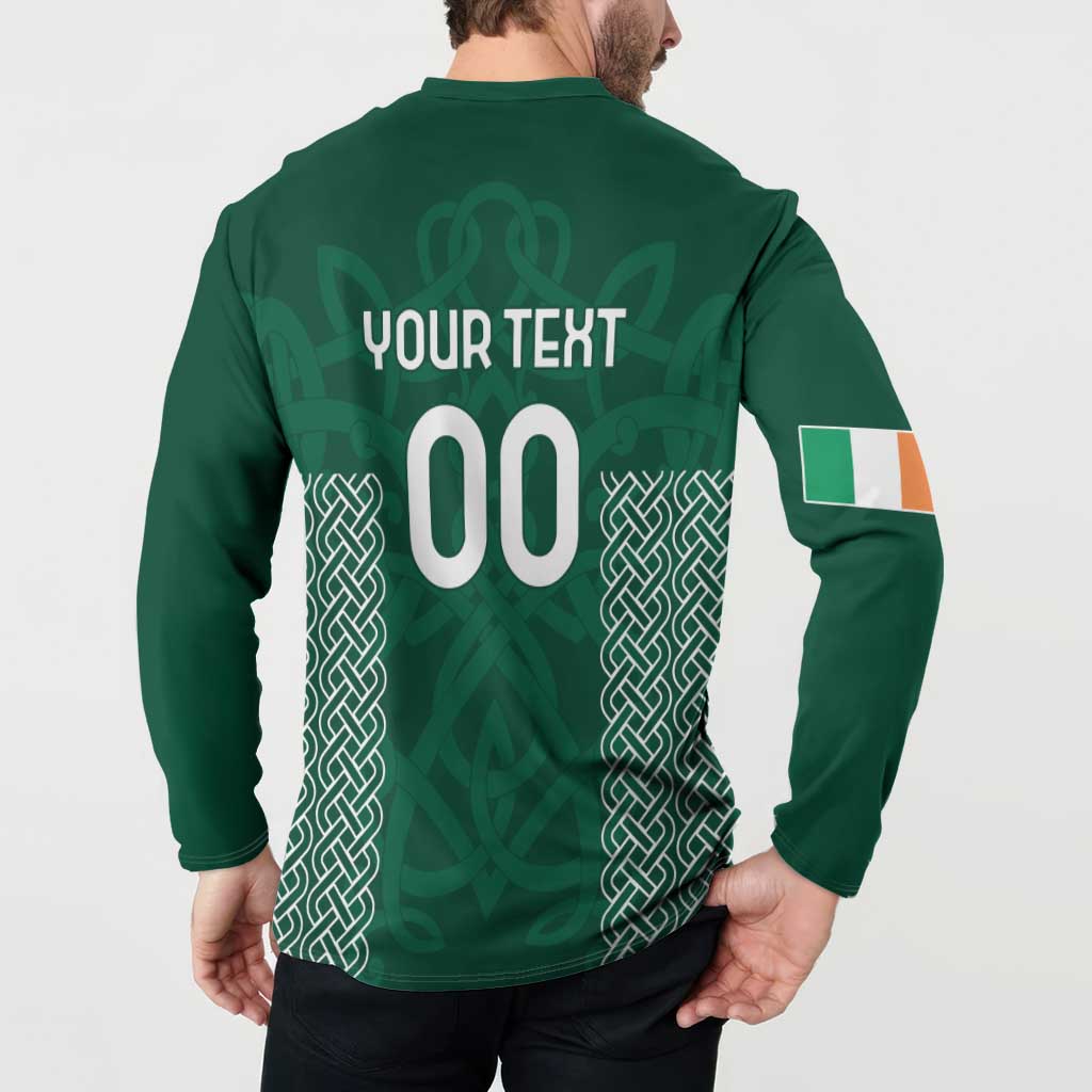 Custom Ireland Rugby Button Sweatshirt Come On Shamrock