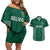 Custom Ireland Rugby Couples Matching Off Shoulder Short Dress and Hawaiian Shirt Come On Shamrock