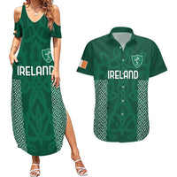 Custom Ireland Rugby Couples Matching Summer Maxi Dress and Hawaiian Shirt Come On Shamrock