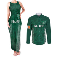 Custom Ireland Rugby Couples Matching Tank Maxi Dress and Long Sleeve Button Shirt Come On Shamrock