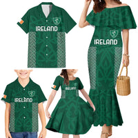 Custom Ireland Rugby Family Matching Mermaid Dress and Hawaiian Shirt Come On Shamrock
