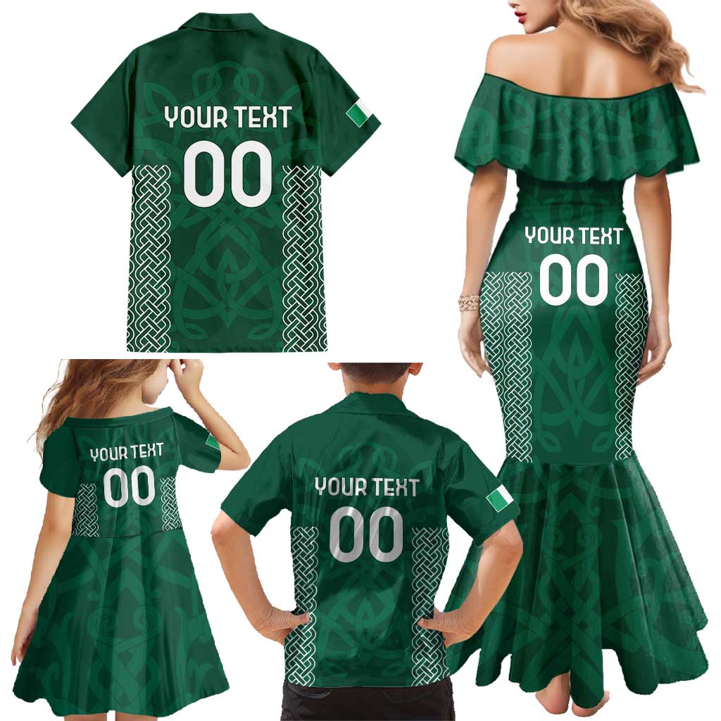 Custom Ireland Rugby Family Matching Mermaid Dress and Hawaiian Shirt Come On Shamrock