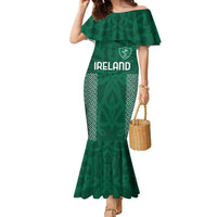 Custom Ireland Rugby Family Matching Mermaid Dress and Hawaiian Shirt Come On Shamrock