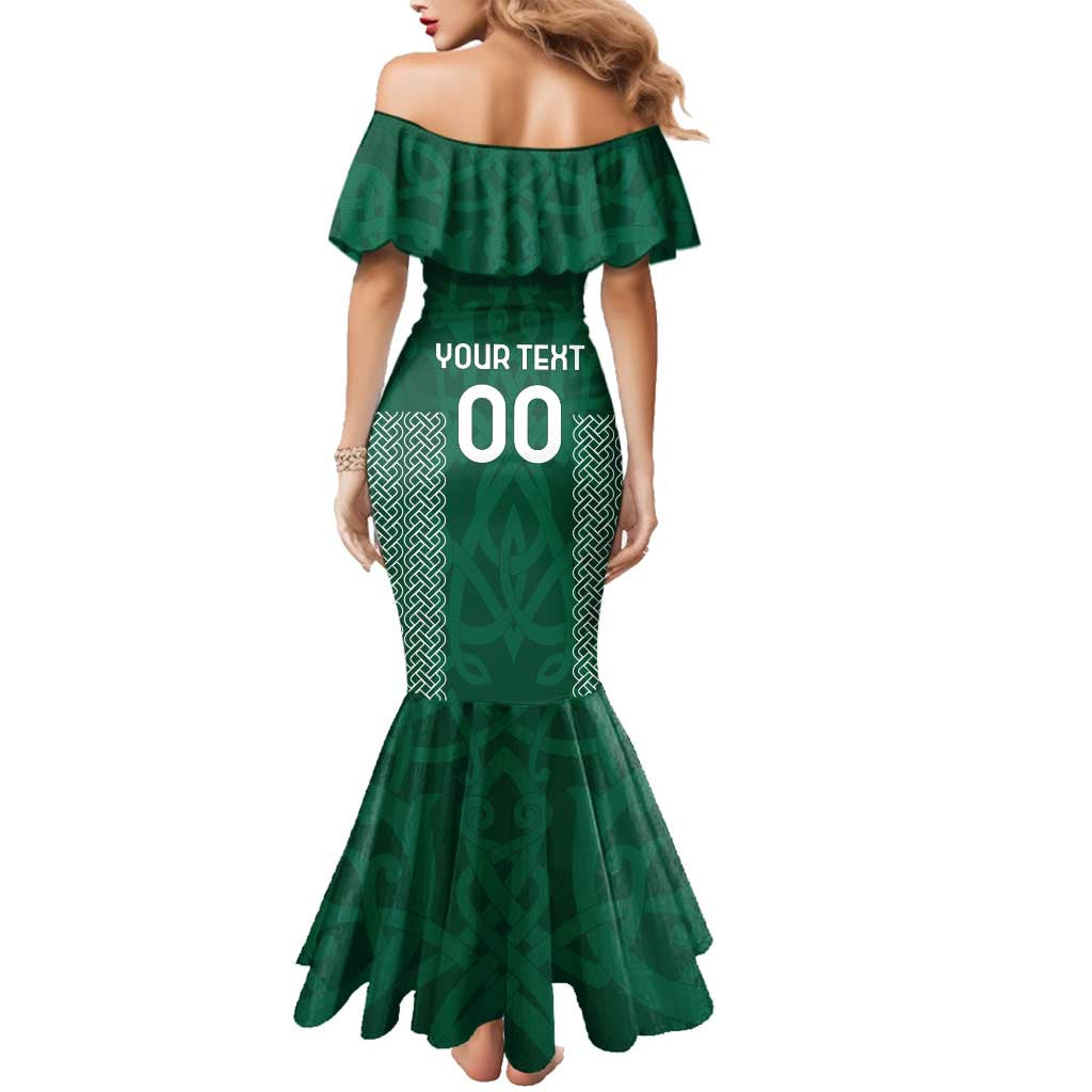 Custom Ireland Rugby Family Matching Mermaid Dress and Hawaiian Shirt Come On Shamrock