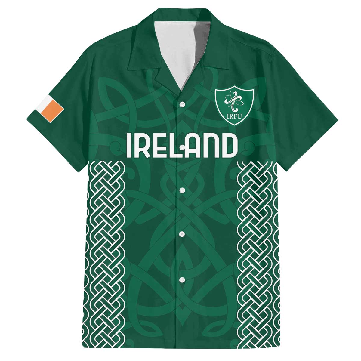 Custom Ireland Rugby Family Matching Off The Shoulder Long Sleeve Dress and Hawaiian Shirt Come On Shamrock