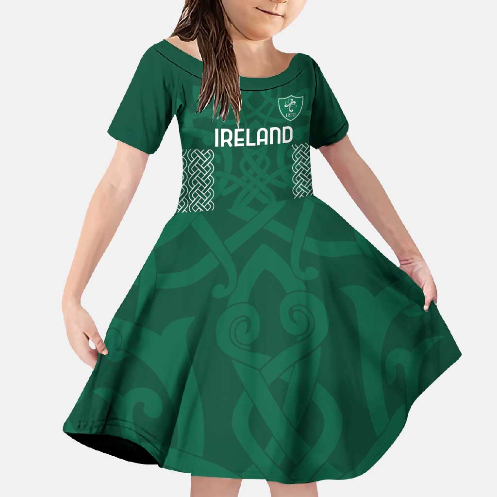 Custom Ireland Rugby Family Matching Off Shoulder Maxi Dress and Hawaiian Shirt Come On Shamrock