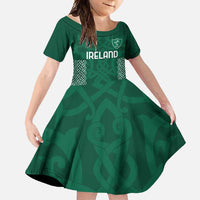 Custom Ireland Rugby Family Matching Off Shoulder Maxi Dress and Hawaiian Shirt Come On Shamrock